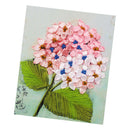 Silk Ribbon Cross Stitch Embroidery Kit - Pink Tone Flowers Pattern, for Home