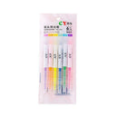 6pc/set Creative Double Headed Highlighter Gel Pen Pen Stationery Marker St P1S4