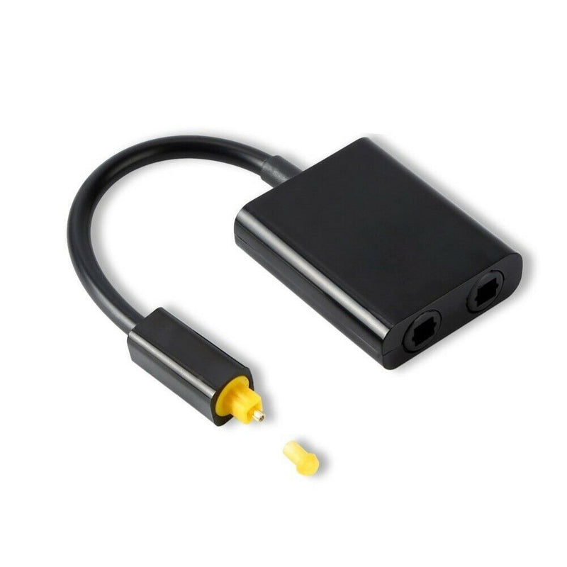 Digital Toslink Optical Fiber SPDIF Audio Y Splitter 1 to 2 Cable Adapter DVD In
