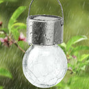 Hanging Solar Light White LED Crack Spherical Chandelier Waterproof Outdoor