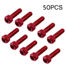 50Pcs M6 Socket Cap Screws Red 25*9mm Socket Allen Cap Head Hex Bolts Met GAM