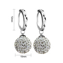 Women Shiny Crystal Ball Earrings Ear Drop Earrings Princess Ball Stud Earr Z2J6