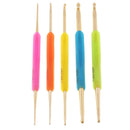5Pcs Crochet Hook Set Knitting Needles Multi Colour Aluminum with Dual Heads