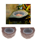 2pcs Reptile Feeder Food Holder Cup Gecko Natural Rock Look Ledge -Magnet Decor