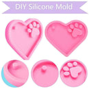 Shiny Glossy Heart and Paw Keychain Mold - DIY Handmade charms Mold-Hot