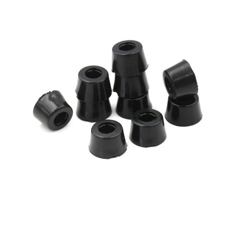 10Pcs 17 x 10mm Round Cabinet Black Rubber Instrument Case Feet Foot Circular Ew