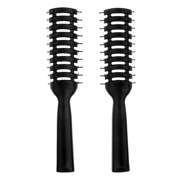 (Pack 2) 7.7'' Plastic Black Handle Ribs Hair Comb Brushes, Hair Comb for