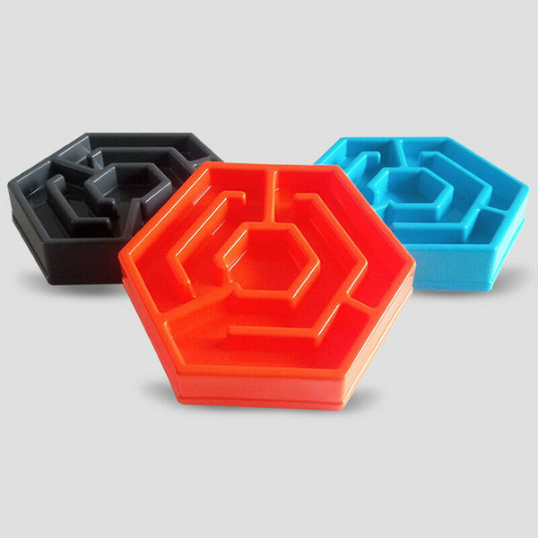 Pet Feeding Food Bowls Puppy Slow Down Eating Feeder Dish Bowel Prevent Obe