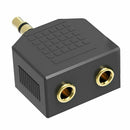 Audio Double Jack Plug Headphone Y Splitter 1 Male Adapter to AUX Female BI V2L5