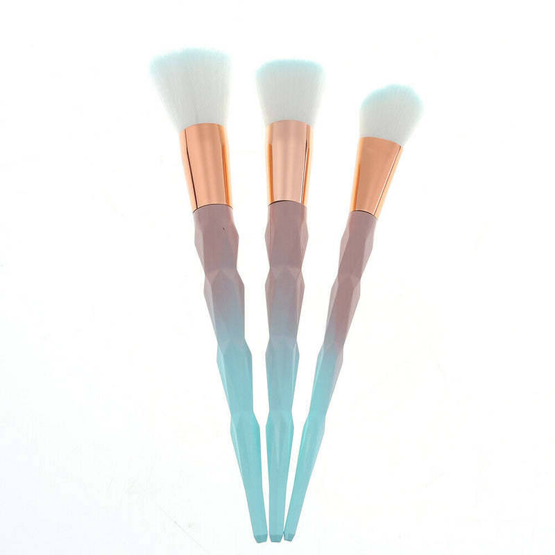 3pcs Diamond Pink Gradient Green Makeup Brush
