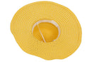 Yellow Summer Exquisite Leopard Ribbon Bowknot Decorated Openwork Sun Hat F M8W5