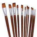 13PCS Flat Shader Paint Brush Set Sizes 0 2 4 6 8 10 12 14 16 18 20 22 24
