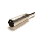 New 3P XLR Male Plug to 1/4" 6.35mm XLR Female Plug Stereo Microphone Adapter ES