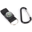 2 in 1 Camping Climbing Hiking Carabiner With Keychain Compass Hanger Key RingJR