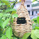 2 Pack Grass Bird Hut Bird House House Hanging Bird Nest Fiber Hand-Woven BiT2D8