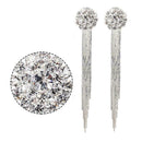 Fashion Women Long Tassel Leaves Crystal Ear Stud Drop Dangle D5A5 Earrings D4L5