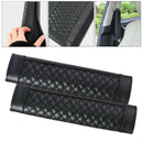 2pcs Stylish Driving Car PU Safety Seat Belt Pads Cover Protector black