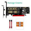 3 in 1 PCI-E 4X To SATA SSD M.2 NGFF NVME and SATA3 Adapter Converter Card