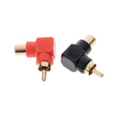 2pcs RCA Right Angle Male to Female Phone Adapters AV Plug Connector 90Degr NMTE