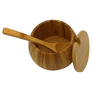 Kitchen Bamboo Natural Salt Shaker Household Spice Bottle With Lid Storage  J4J7