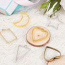 30PCS Open Bezel Frame Pendants Charm Geometric Hollow Trays Assorted Shape