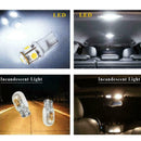 10PCS T10 White LED 10-smd Wedge Interior Dome Map 192 Light W5W Bulbs 158 M5U1