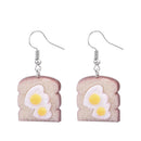 Cute Eggs on Toast Earrings Drop Earrings Ear Hook Drop Dangle Women Jewelry