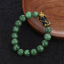 Feng Shui Green Obsidian Alloy Wealth Golden Pixiu Bracelet Good Lucky Jewelry