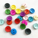 100pcs 15mm Colorful Round Wood Flatback DIY Wooden Buttons Sewing Craft Sc
