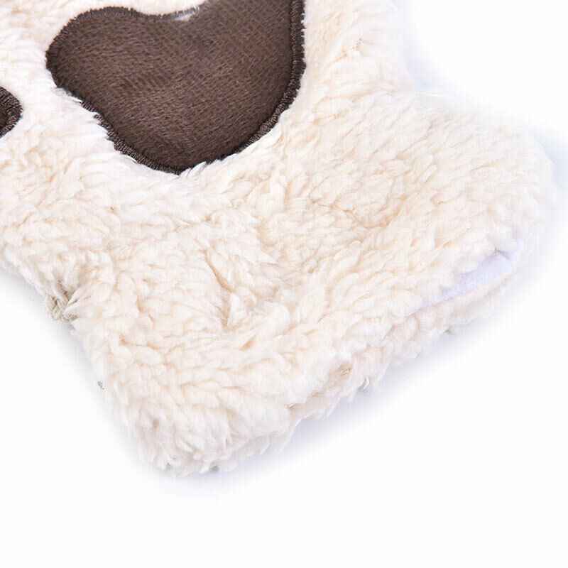 Women Cute Cat Claw Paw Mittens Warm Soft Plush  Fingerless  Bear Cat Gloves Hn