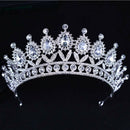 Baroque Big Rhinestone Crystal Beaded Headband Tiara Bride Crown Luxury Wed