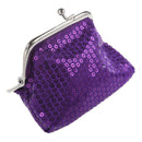 Women's Sequins Coin Purse Buckle Mini Wallet(purple)