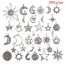 70pcs Sun Moon Stars Charms Pendant For Diy Jewelry Necklace Bracelet Making Gw