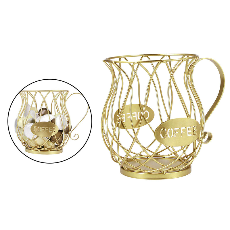Modern Espresso Coffee Pod Storage Holder & Golden Spoon Kit,Multi-Use Organizer