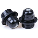 2PCS Black Period Style Screw E27 LED Light Bulb Lamp Holder Base Socket FT