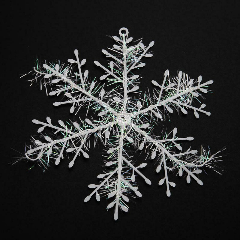 3pcs Christmas White Snowflake Windows Party Xmas Trees Hanging Decor (11cm