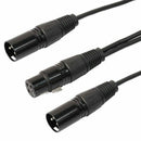 3 Pin XLR Female Jack to Dual 2 Male Plug Y Splitter Cable Adaptor Cord 1Ft S4A5