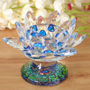 Crystal Lotus Candle Holder Home Decor Romantic Candlestick Blue