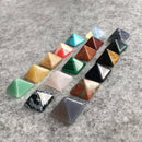 Set of 7 Chakra Pyramid Stone Set Crystal Healing Wicca Natural Spirituality @@