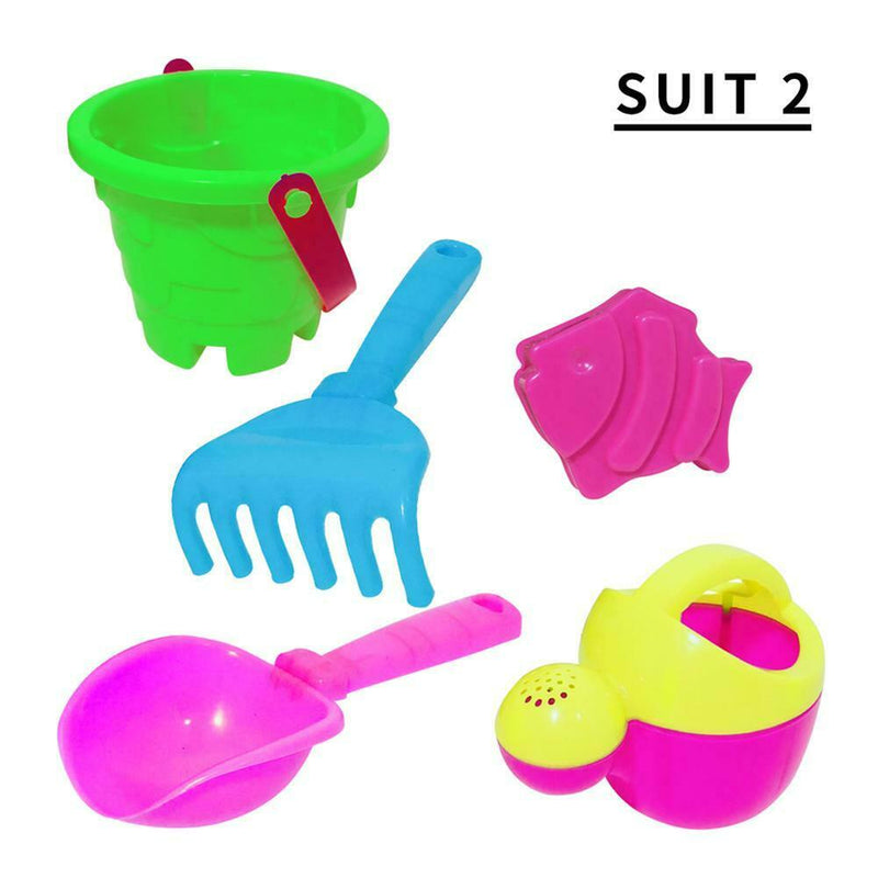 5pcs Kids Beach Sand Water Play Toys Bucket Spade Shovel Rake Set Gifts