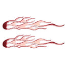 2 in 1 Auto Car Red Plastic Flame Shaped Reflective Stickers