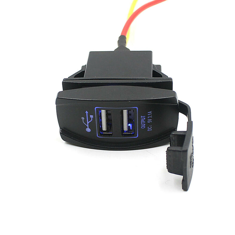 New Car 3.1A Dual SB Socket Charger Power Adapter Blue LED pour Phone