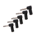 5pc 6.35mm Male Plug to 3.5mm Female Jack MIC Headset Audio Elbows Connector