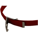 Unisex Plain Webbing Canvas Metal Buckle Belt Red