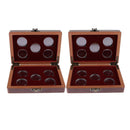 2 Pieces Wooden Coins Display Box with 27mm 20 Coin Holder Coin Storage Case