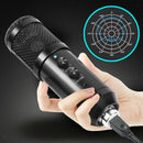 USB Condenser Microphone with Tripod Stand for PC Laptop Gaming Streamig