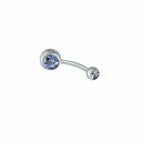 12x Europe And America Double Diamond Stainless Steel Belly Nail Button WEB