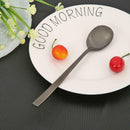 Stainless Steel Dinner Soup Spoon Student Outdoor Picnic Tableware (Black) A