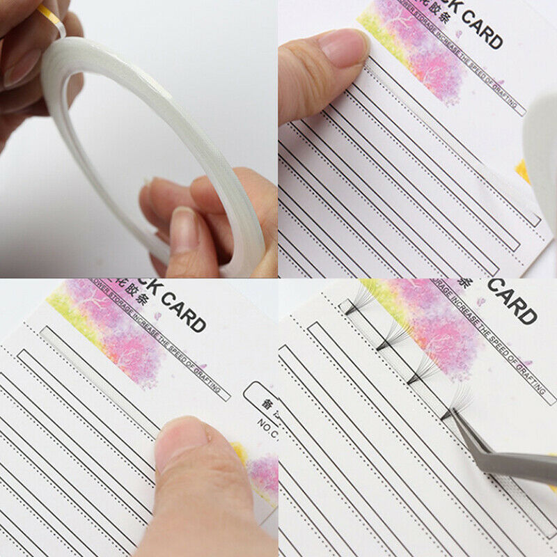 10Pcs Grafting Eyelash Blossom Stick Card With Adhesive Tape Lash Extension S FT