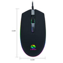 4 Keys USB Wired Mice 2400DPI Adjustable RGB Game Ergonomic Optical Mouse Black
